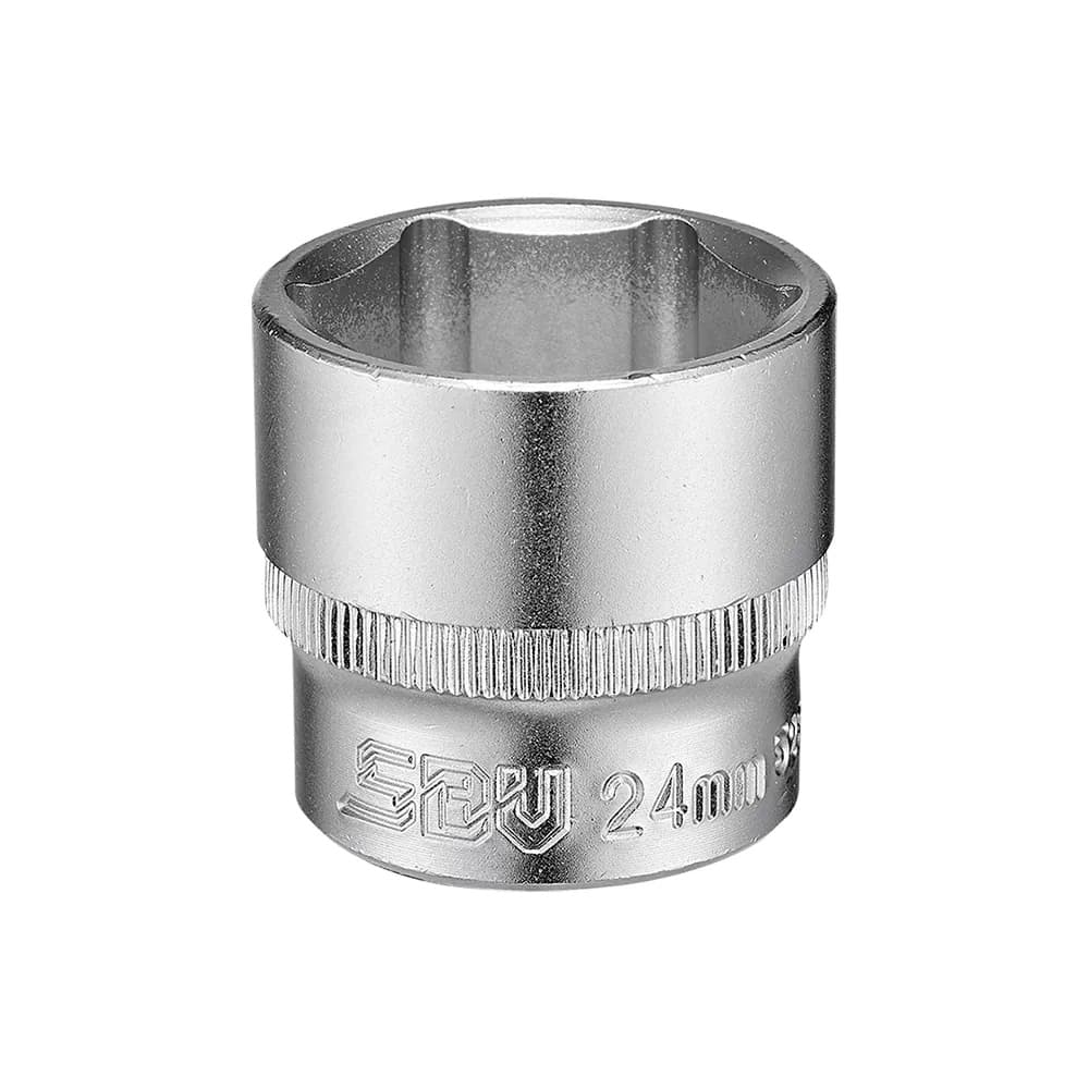 Verchroomde dop van 24 mm met 3/8-inch aansluiting
